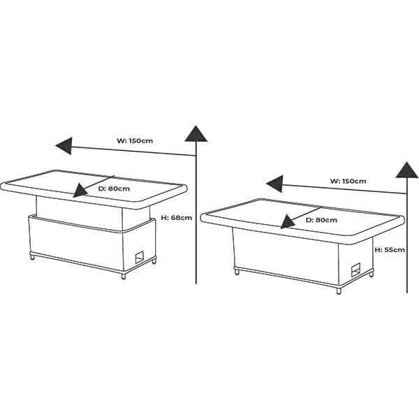 Eton Grand Rectangular Casual Dining Set dimensions